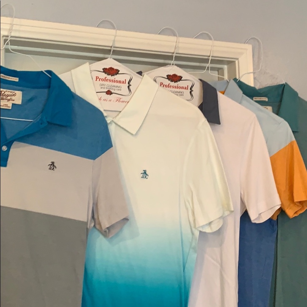 Lot of 5 Penguin size Large polo shirts